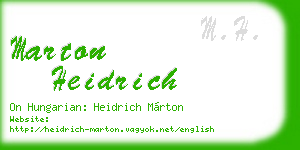 marton heidrich business card